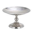 Hammered Stainless Steel Compote Dish w/ Pedestal Base (6" Diameter)